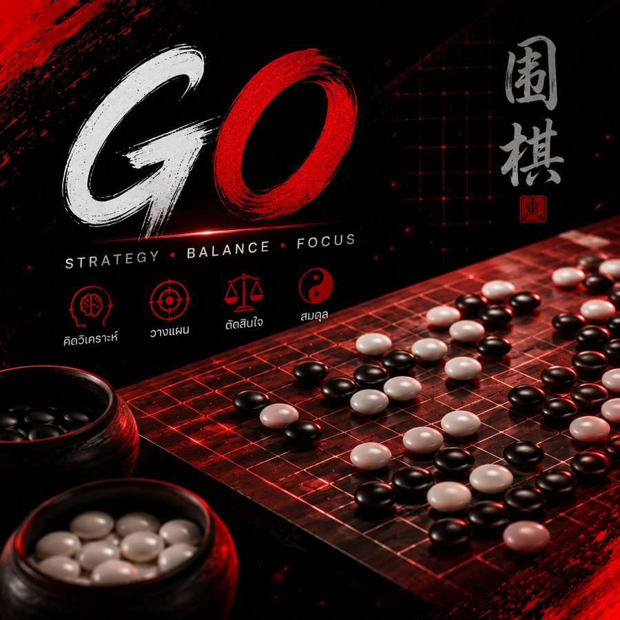 กระดานหมากล้อมและหมากในคลาส Go ที่ The Legend Arena หัวหิน