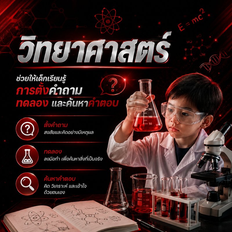 เด็กทำการทดลองวิทยาศาสตร์ที่ The Legend Arena หัวหิน